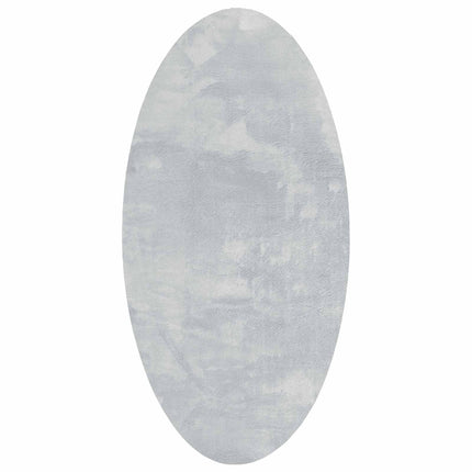 Områdesmattor Oval HUARTE Grå 80 x 150 cm 100% Polyester