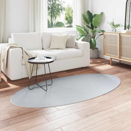 Områdesmattor Oval HUARTE Grå 100 x 200 cm 100% Polyester