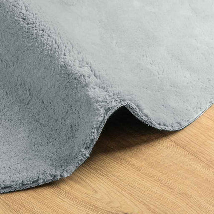 Områdesmattor Oval HUARTE Grå 140 x 200 cm 100% Polyester