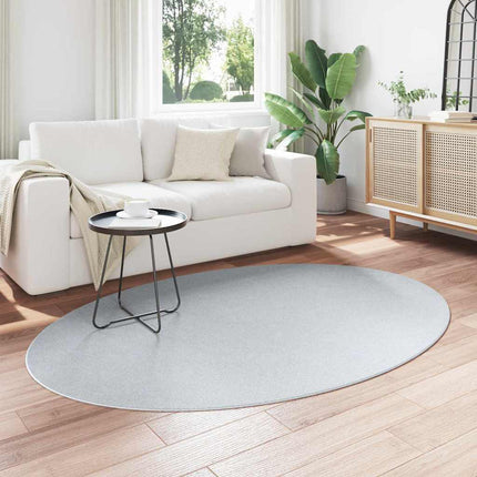 Områdesmattor Oval HUARTE Grå 140 x 200 cm 100% Polyester