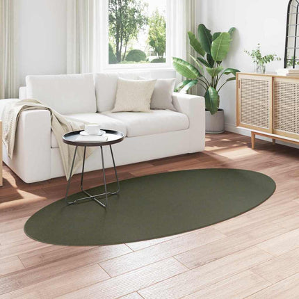 Områdesmattor Oval HUARTE Skogsgrön 100 x 200 cm 100% Polyester