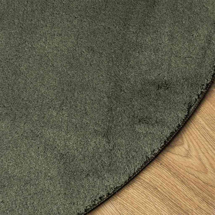 Områdesmattor Oval HUARTE Skogsgrön 170 x 120 cm 100% Polyester