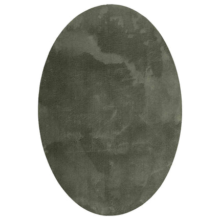 Områdesmattor Oval HUARTE Skogsgrön 170 x 120 cm 100% Polyester