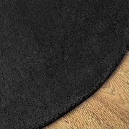 Områdesmattor Oval HUARTE Svart 80 x 150 cm 100% Polyester