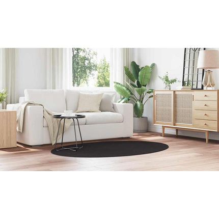 Områdesmattor Oval HUARTE Svart 120 x 170 cm 100% Polyester