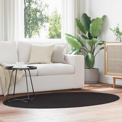 Områdesmattor Oval HUARTE Svart 120 x 170 cm 100% Polyester