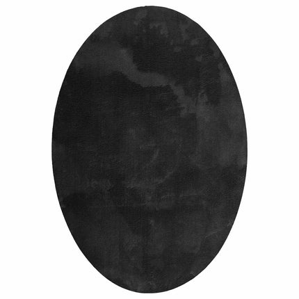 Områdesmattor Oval HUARTE Svart 140 x 200 cm 100% Polyester