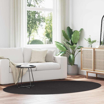 Områdesmattor Oval HUARTE Svart 160 x 230 cm 100% Polyester