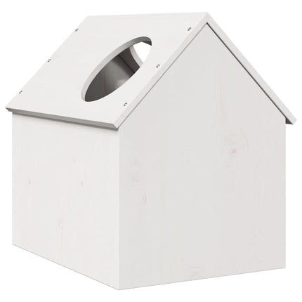 Katthus vit 41x50x50 cm massiv furu