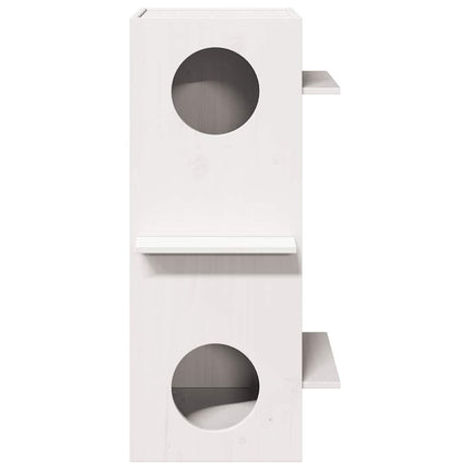 Katthus vit 43x43x90 cm massiv furu