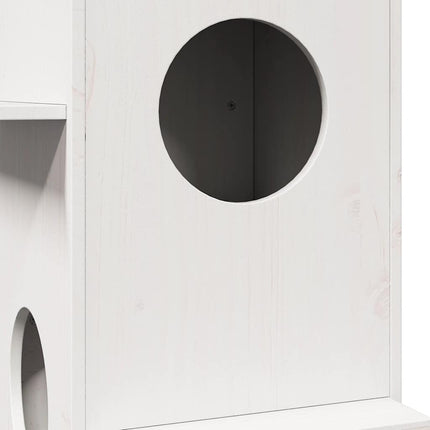 Katthus vit 43x43x90 cm massiv furu