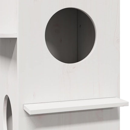Katthus vit 43x43x60 cm massiv furu
