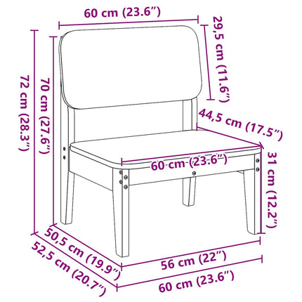 Trädgårdsstolar 2 st 60x52,5x72 cm massiv furu