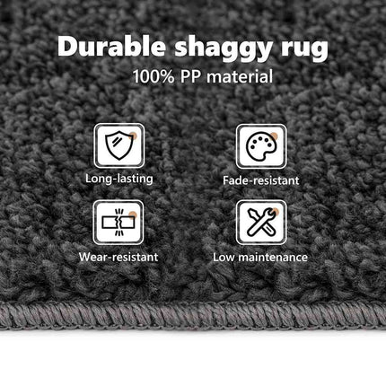 Anti-glid Shaggy Matta Mörkgrå 200 x 200 cm PP