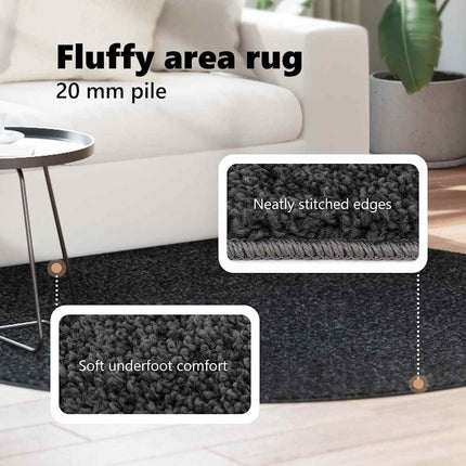 Anti-glid Shaggy Matta Mörkgrå 160 x 160 cm PP