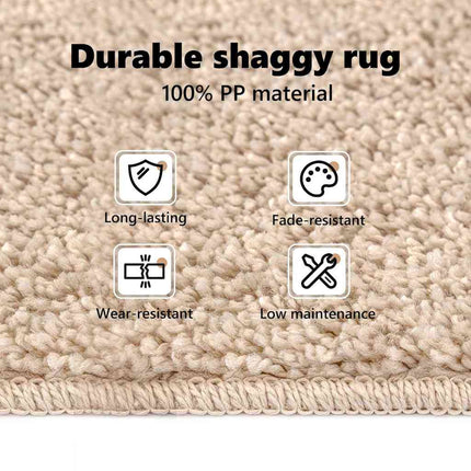 Anti-glid Shaggy Matta Kräm 200 x 200 cm PP