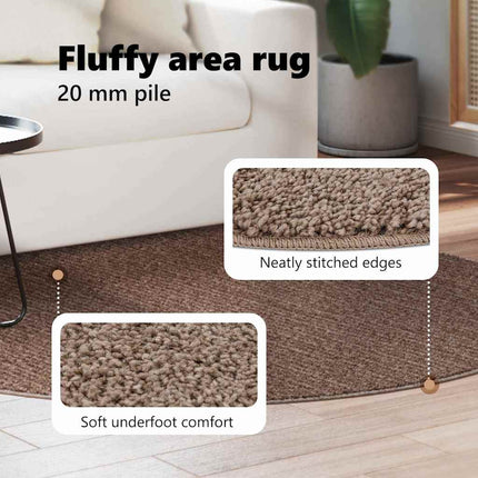 Anti-glid Shaggy Matta Brun 160 x 160 cm PP
