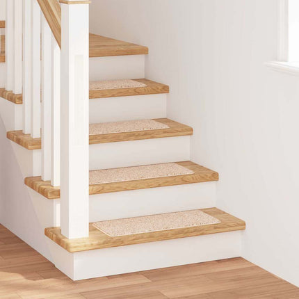 Halkfria trappmattor Latexbakgrund 15 pcs Kräm 60 x 25 cm PP