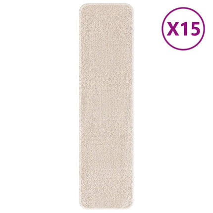 Halkfria trappmattor Rektangulär 15 pcs Kräm 75 x 20 cm PP