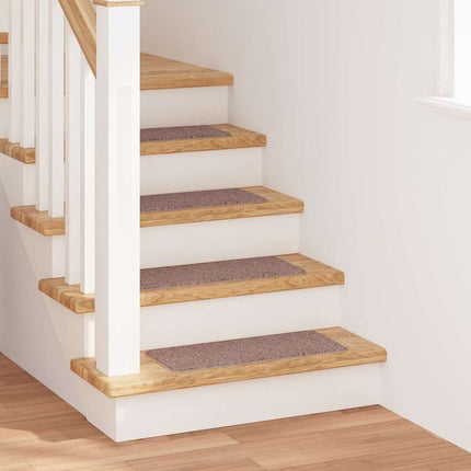 Halkfria trappmattor 15 pcs Ljusbrun 60 x 25 cm PP