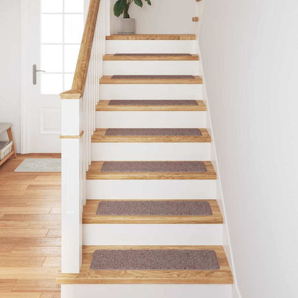 Halkfria trappmattor 15 pcs Ljusbrun 75 x 20 cm PP