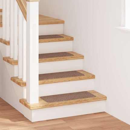 Halkfria trappmattor Latexbakgrund 15 pcs Brun 60 x 25 cm PP
