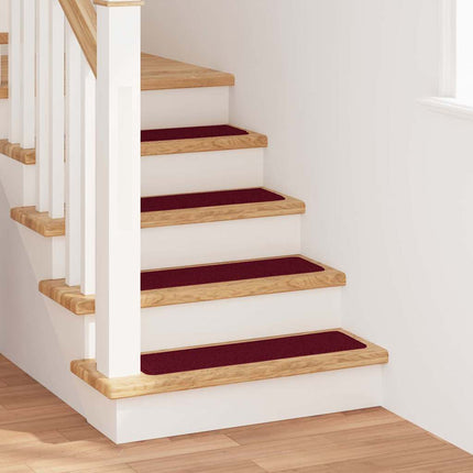 Halkfria trappmattor 15 pcs Bordeaux 75 x 20 cm PP