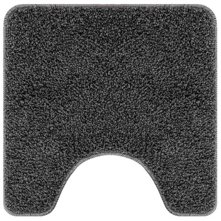 Halkfri badmatta med toalettutskärning Mörkgrå 50 x 50 cm PP