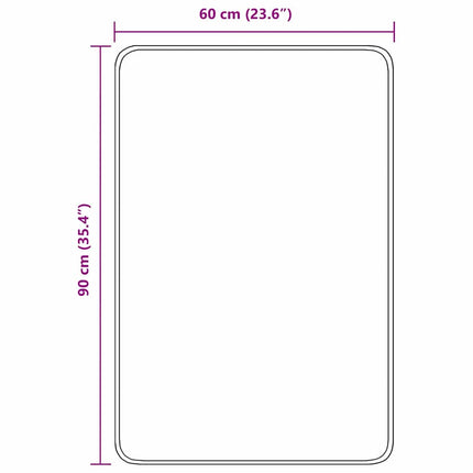 Halkfri Badmatta Mörkgrå 60 x 90 cm PP