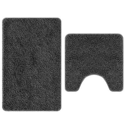Antisklid badmatta set 2 pcs Mörkgrå PP