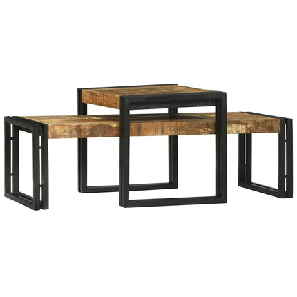 Kaffeebord 2 pcs Brun 48 x 40 x 40 cm Massivt mangoträ