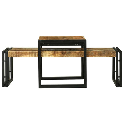 Kaffeebord 2 pcs Brun 48 x 40 x 40 cm Massivt mangoträ