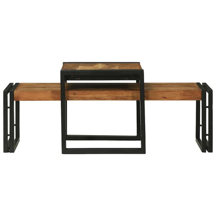 Kaffeebord 2 pcs Brun 48 x 40 x 40 cm Massivt Akaciaträ