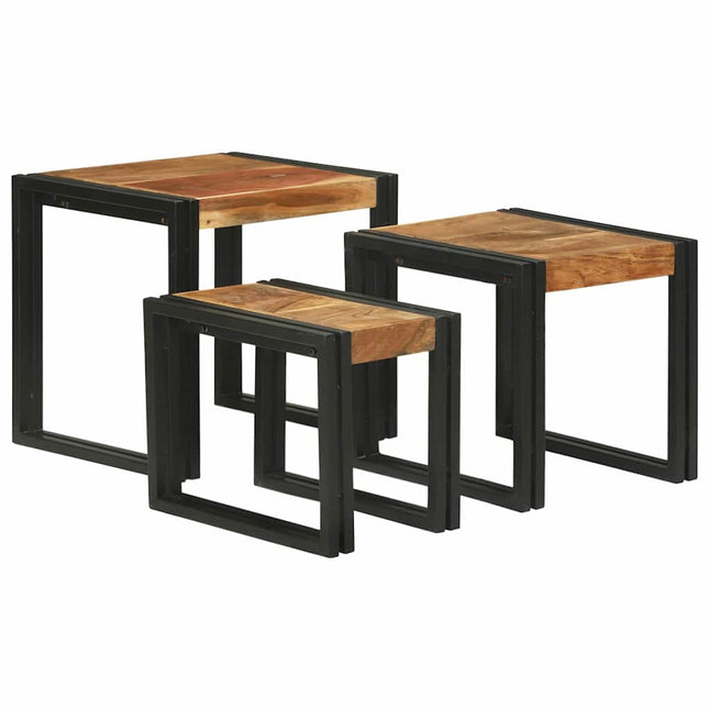 Nestingbord 3 st Brun och svart 50 x 40 x 45 cm