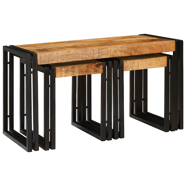 Nestingbord 3 st Brun och svart 82 x 40 x 45 cm