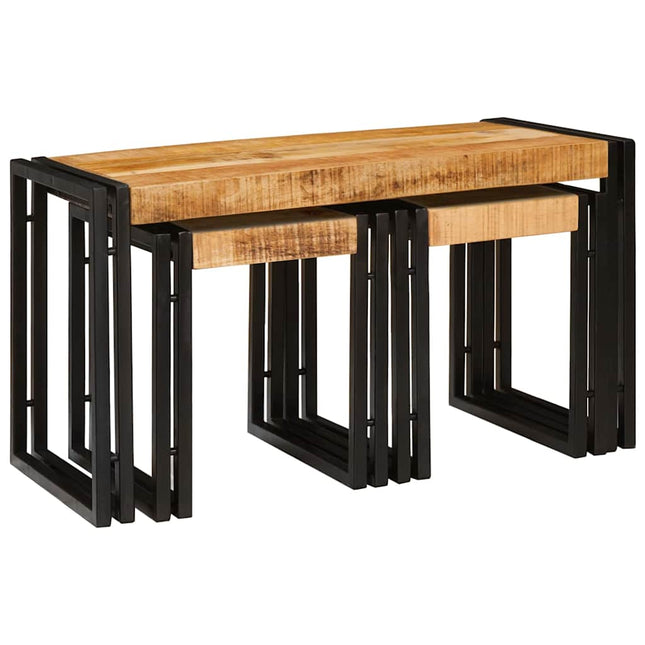 Nestingbord 3 st Brun och svart 82 x 40 x 45 cm