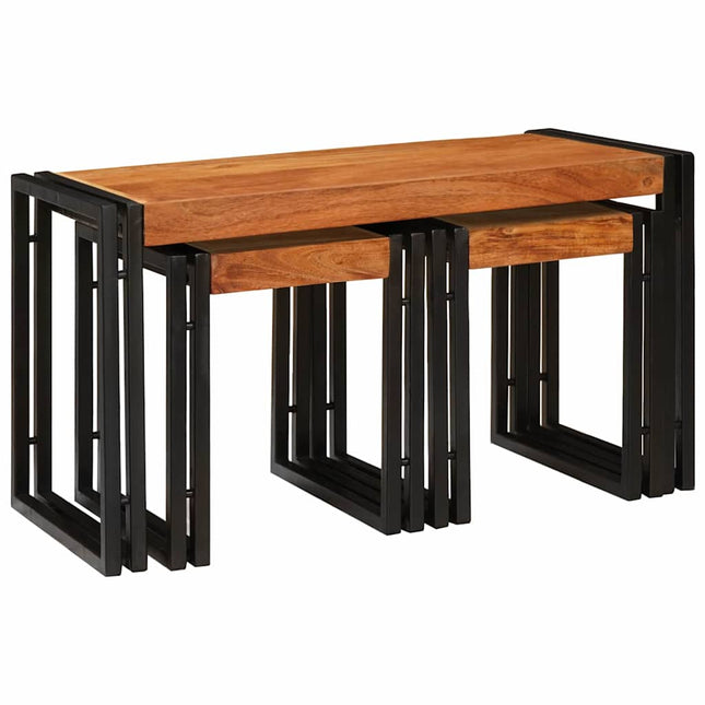 Nestingbord 3 st Brun och svart 82 x 40 x 45 cm