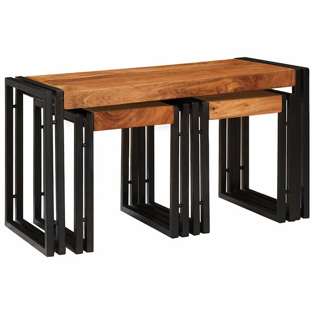 Nestingbord 3 st Brun och svart 82 x 40 x 45 cm