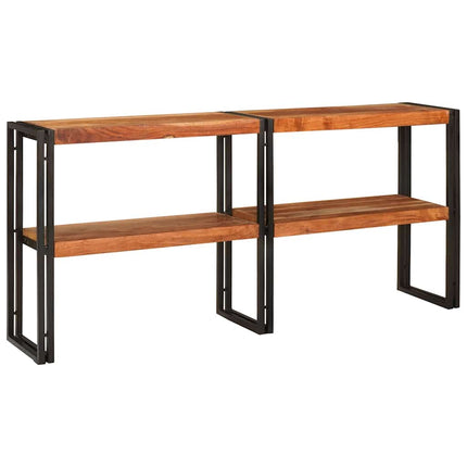 Konsolbord med hylla Brun 160 x 33 x 75 cm Massivt Akaciaträ