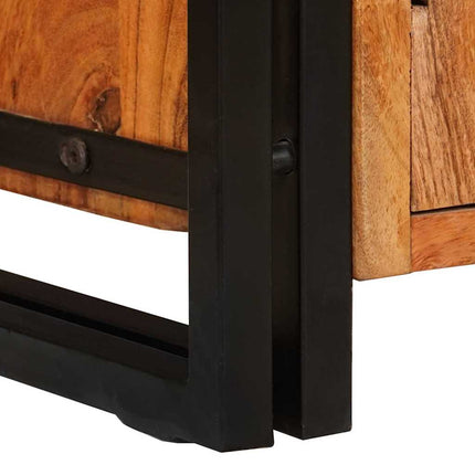TV-skåp med hylla med dörr Brun 120 x 33 x 50 cm massivt akacia
