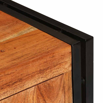 TV-skåp med hylla med dörr Brun 120 x 33 x 50 cm massivt akacia