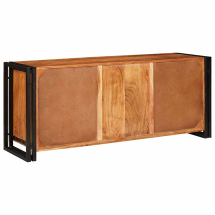 TV-skåp med hylla med dörr Brun 120 x 33 x 50 cm massivt akacia