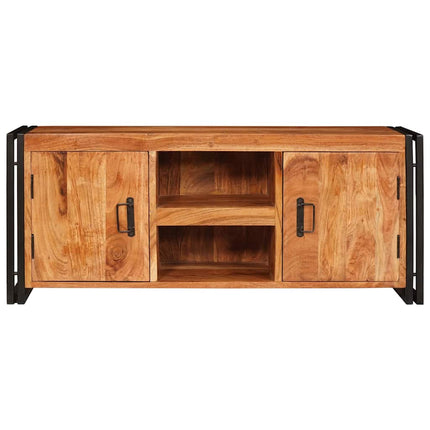 TV-skåp med hylla med dörr Brun 120 x 33 x 50 cm massivt akacia