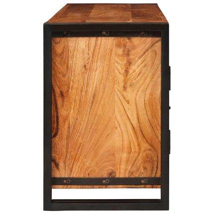 TV-skåp med hylla med dörr Brun 120 x 33 x 50 cm massivt akacia