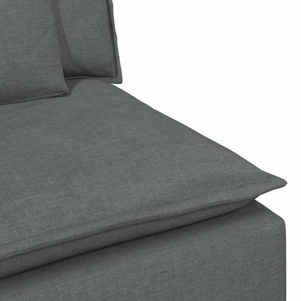 Modulsoffa med fotpall och dynor mörkgrå