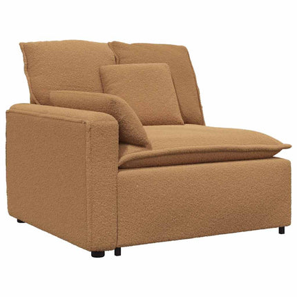 Modulsoffa med fotpall och dynor beige