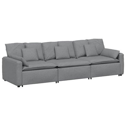 Modulsoffa med dynor ljusgrå