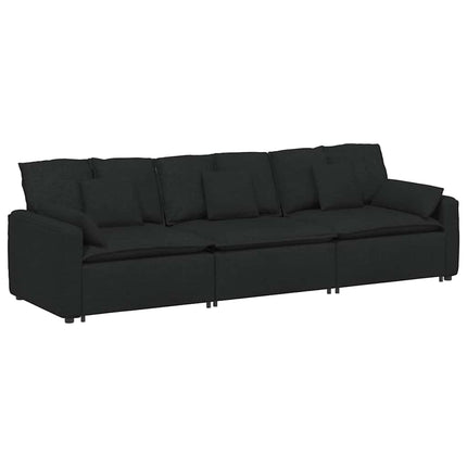 Modulsoffa med dynor svart