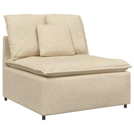 Modulsoffa med dynor krämfärgad