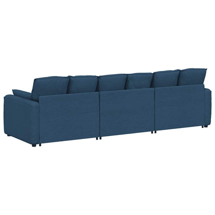 Modulsoffa med dynor blå